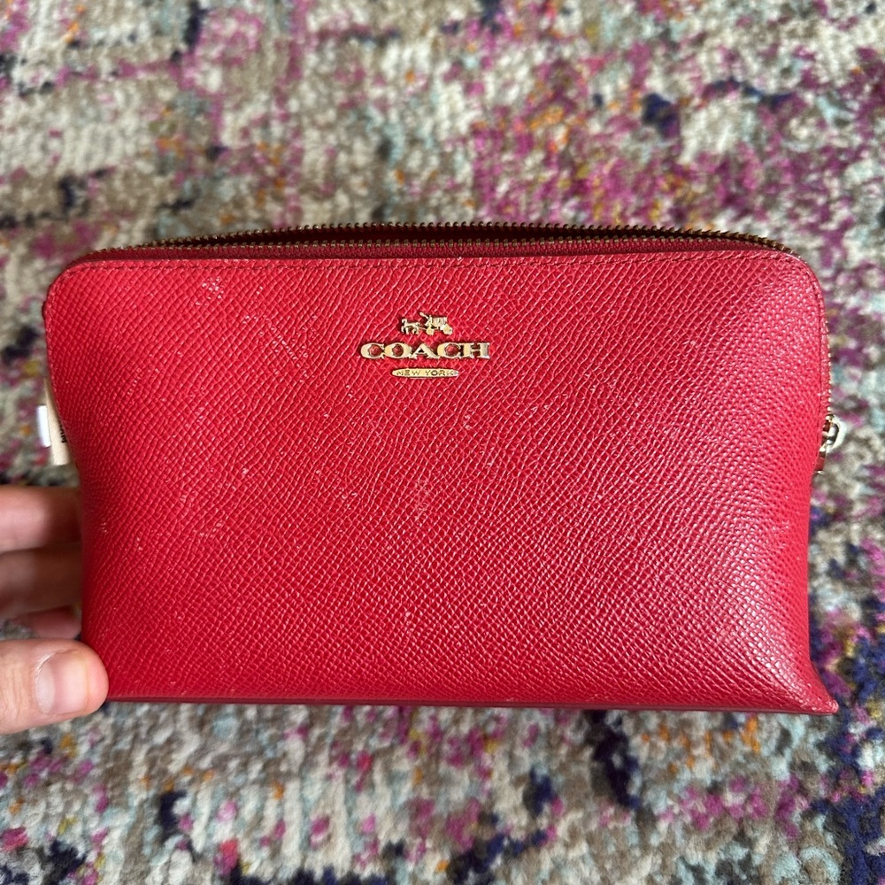 Coach Scarlet Saffiano Leather Cosmetic Case